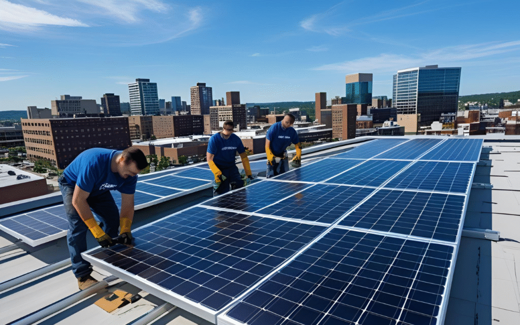 blue modern real estate hero section desktop prototype